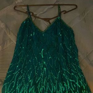 Sequins Ocean Teal Dress